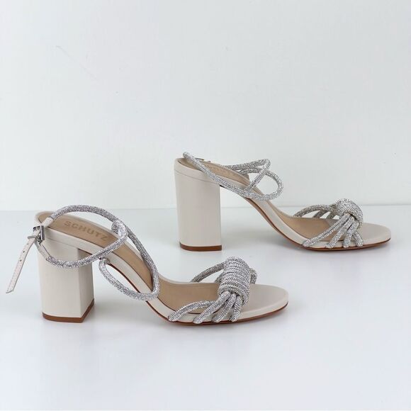 New Schultz JEWELL BLOCK METALLIC NAPPA LEATHER SANDAL - Picture 6 of 10